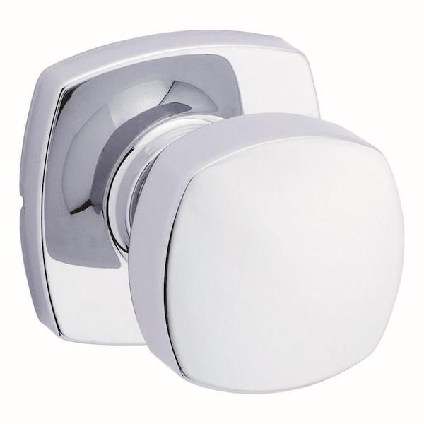 Arroyo Knob with Midtown Rose Passage Door Lock with 6AL Latch and RCS Strike Bright Chrome Finish